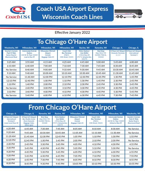 coach usa schedule